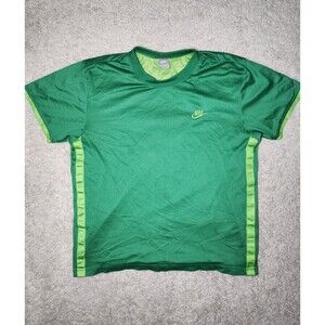 Nike Vintage Y2K Athletic T-Shirt Men’s L Embroidered Logo Green Silver Tag